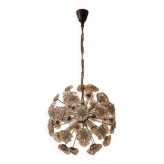 Sputnik dandelion chandelier glass chrome Emil Stejnar style 1970s Czechoslovakia