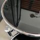 Table basse ronde en verre et chrome vintage