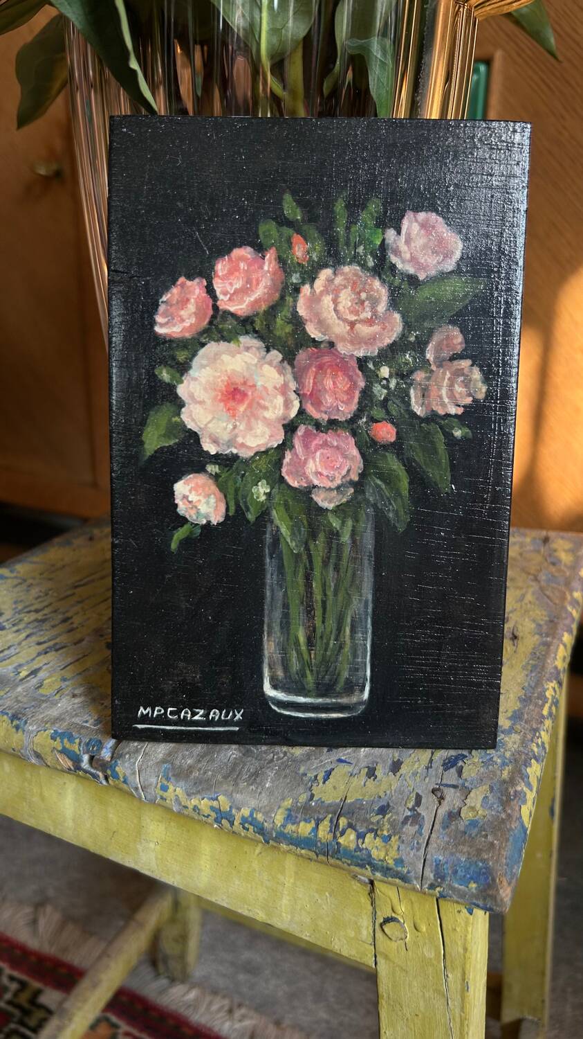 Small oil on panel Flowers