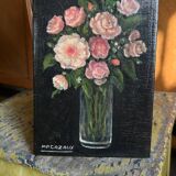 Small oil on panel Flowers