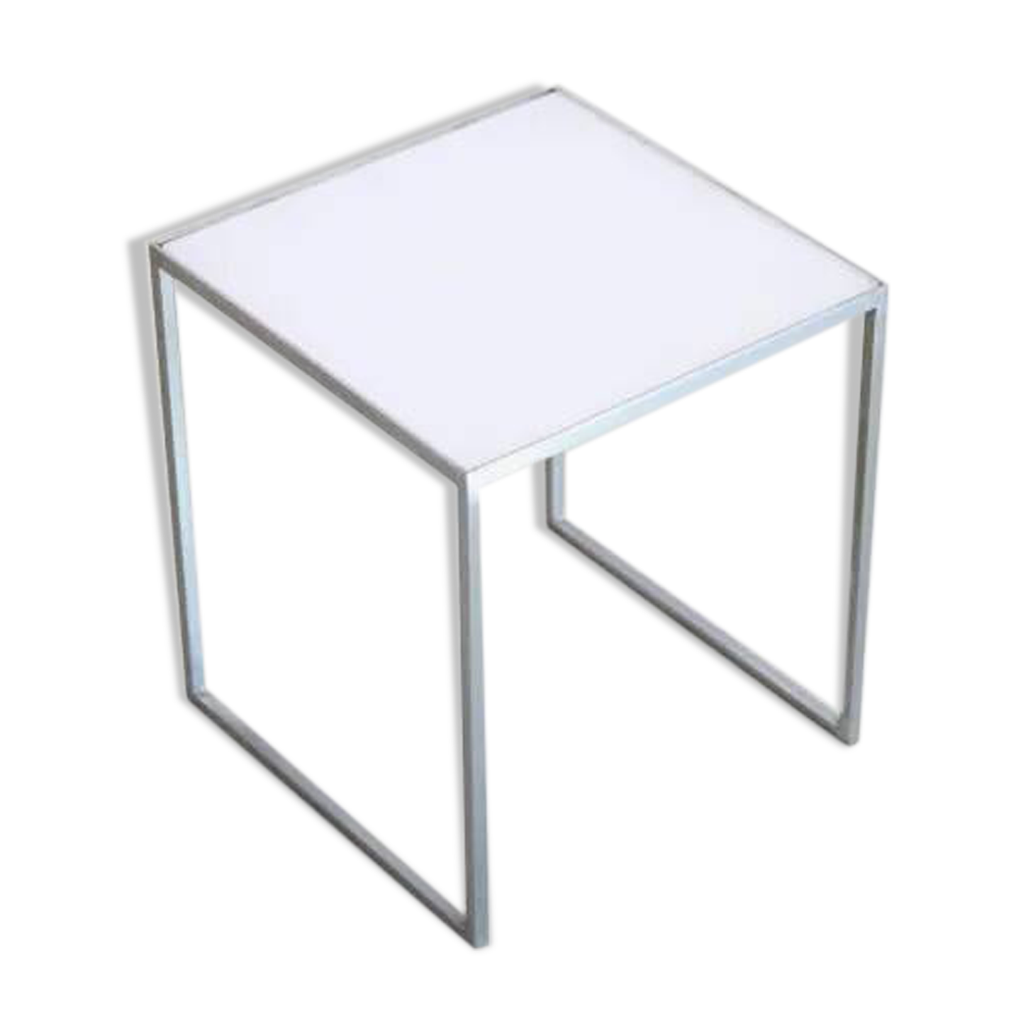 Table d'appoint danoise vintage en chrome et plexiglas