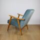 Fauteuil vintage loft années 70 bleu clair