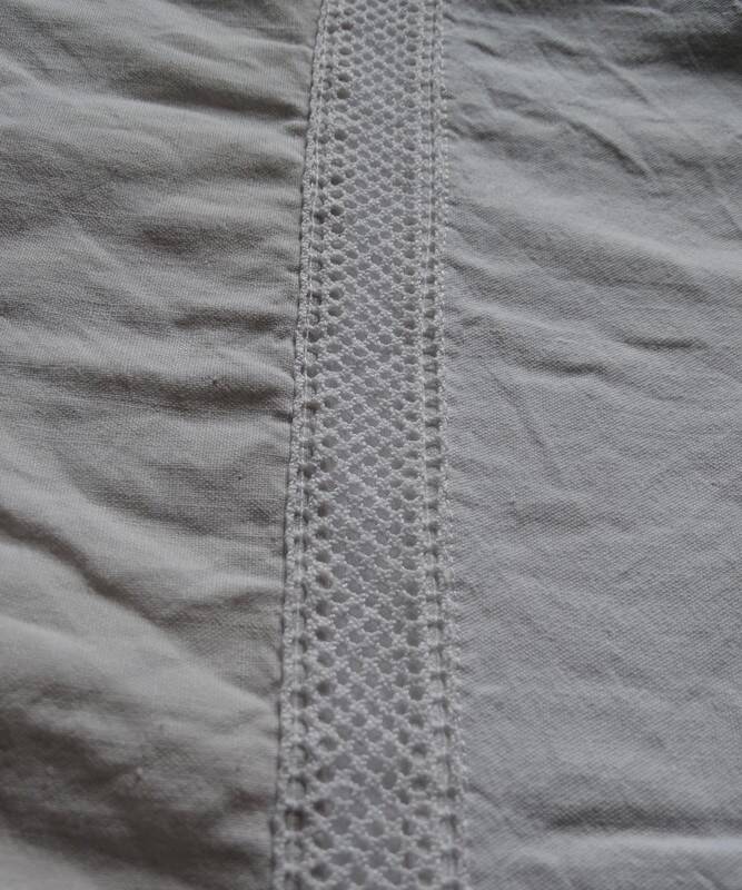 Antique KL monogram linen and cotton sheet