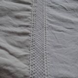 Antique KL monogram linen and cotton sheet