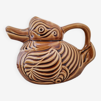Vintage Sarreguemines slip duck pitcher