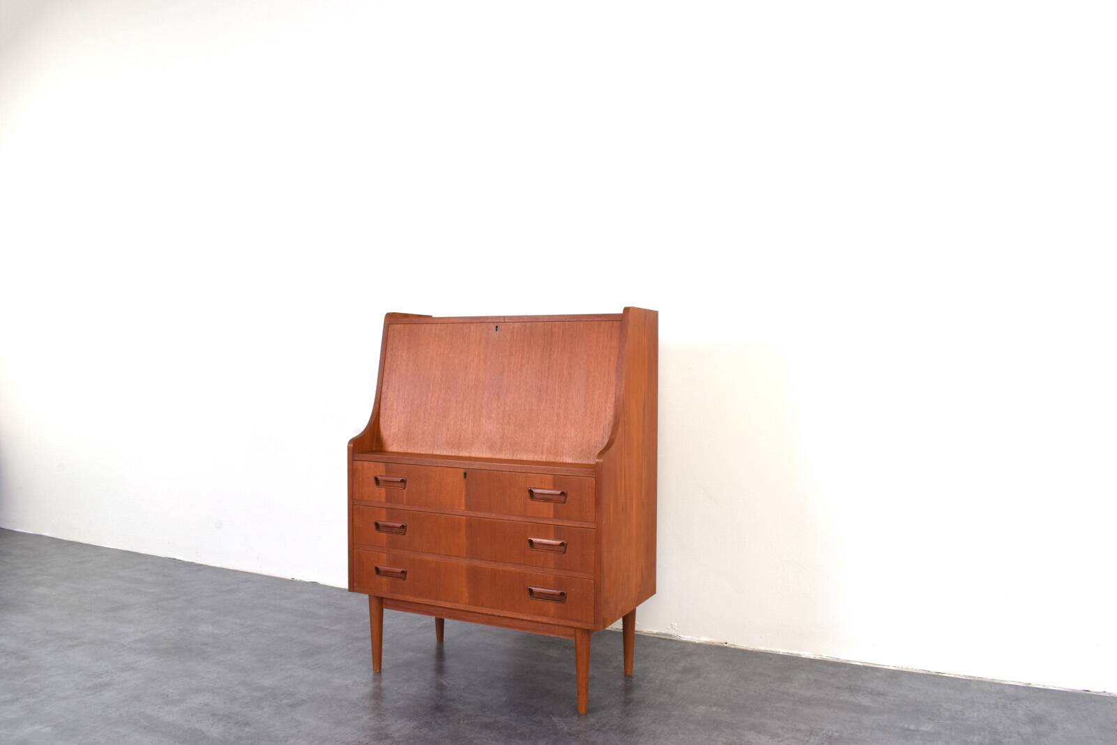 Secrétaire en teck danois du milieu du siècle par Gunnar Nielsen pour Tibergaard, années 1960.