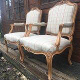 Pair of re-tapised Louis XV convertible chairs