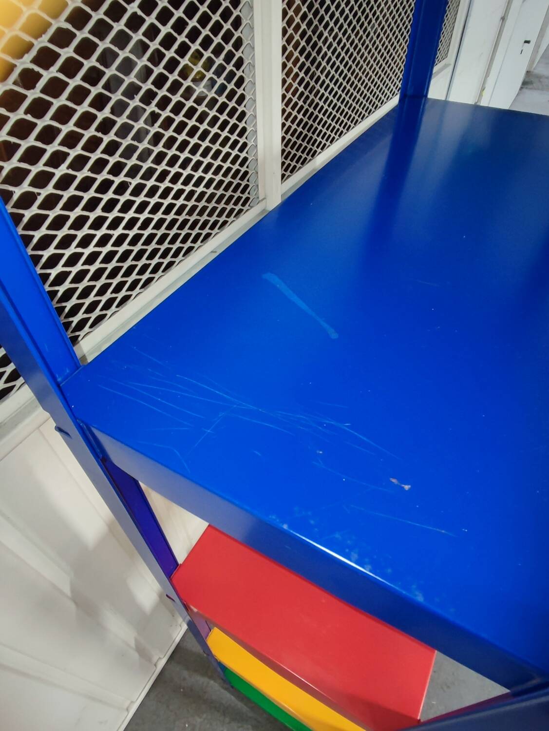 80s colored shelves.