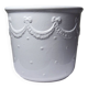 Decorative cache-pot in white faience, vintage shabby chic from Bassano, Italy.