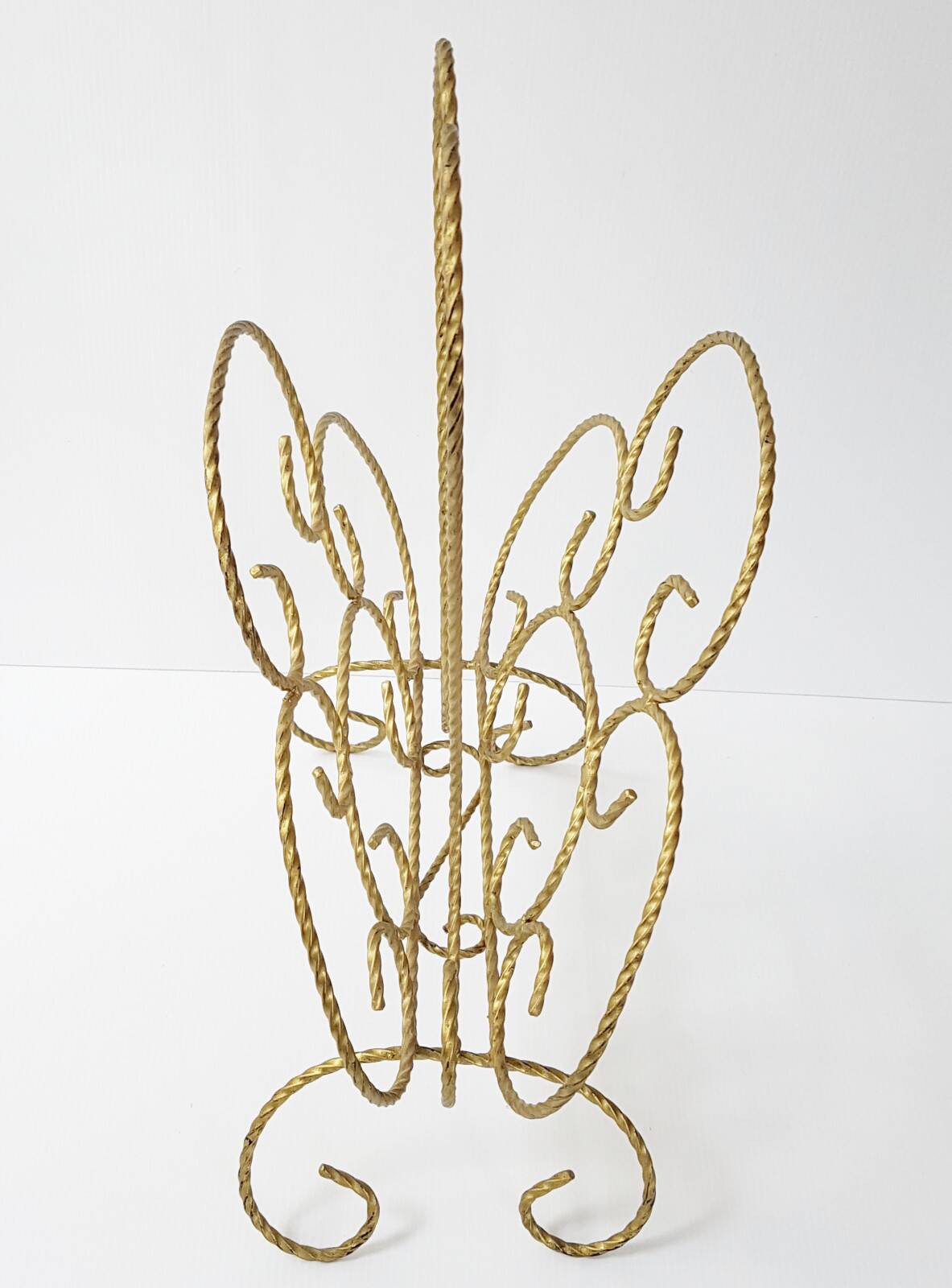 Vintage brass butterfly magazine rack 1950s 1960s 50s 60s