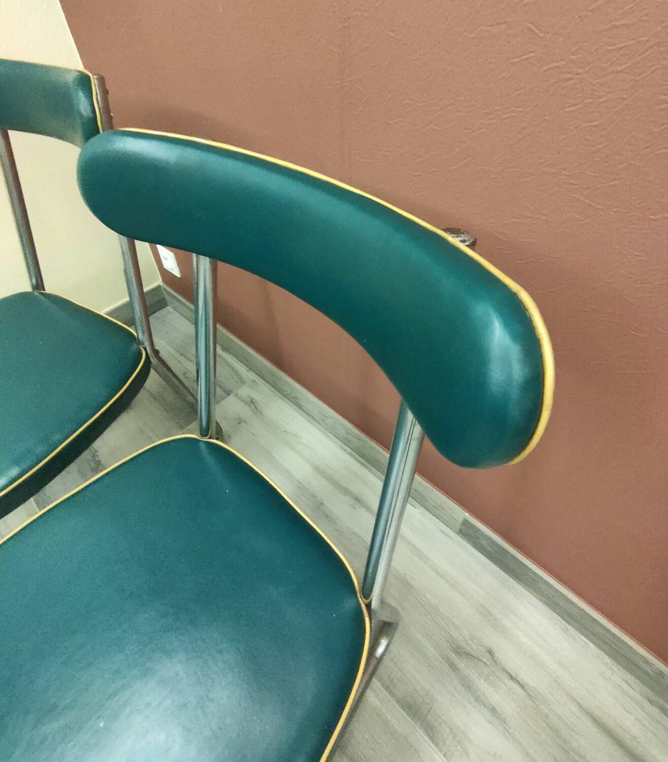 Pair of industrial office chairs