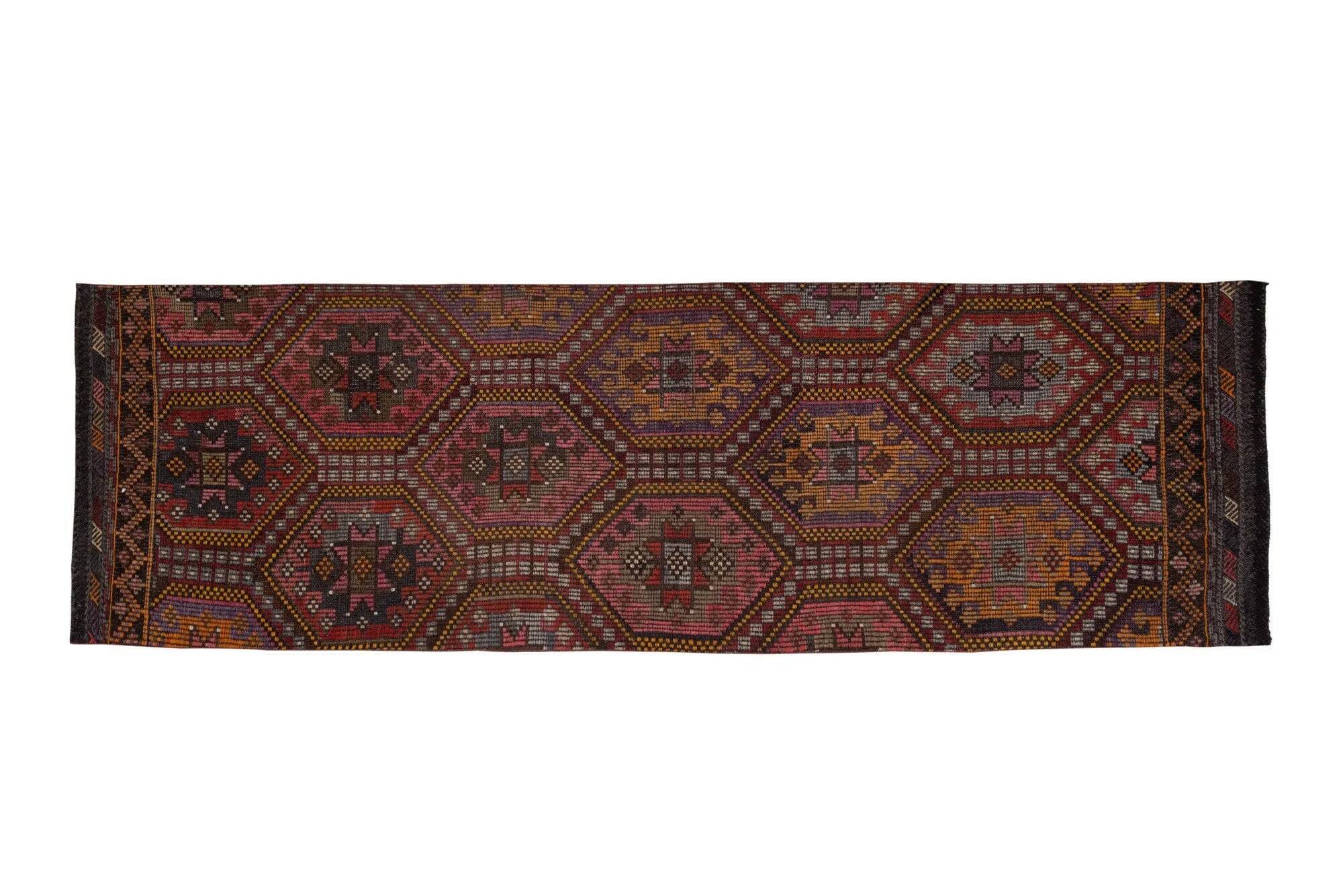 Vintage Turkish hallway rug 88x288 cm