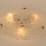 round glass ice Murano ceiling lights by Hillebrand, Germany, 1970s