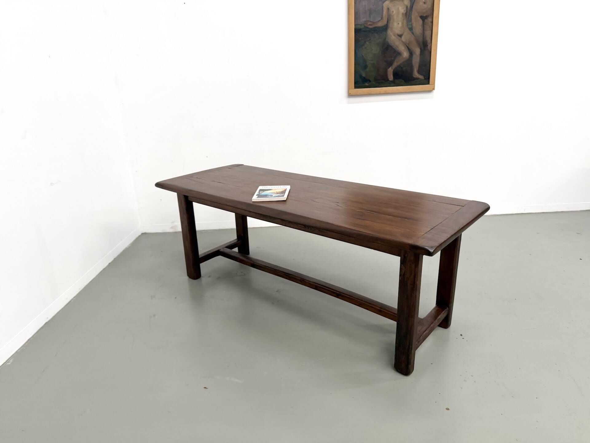 Table de ferme en chêne et pin massif, circa 1900