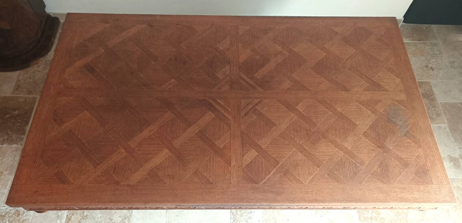 Rocaille table in carved solid oak