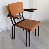 Pair of tubular metal armchairs 1954