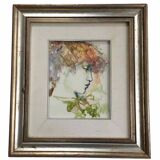 Old painting portrait of a young woman