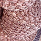 Vintage stool pouf in braided rope