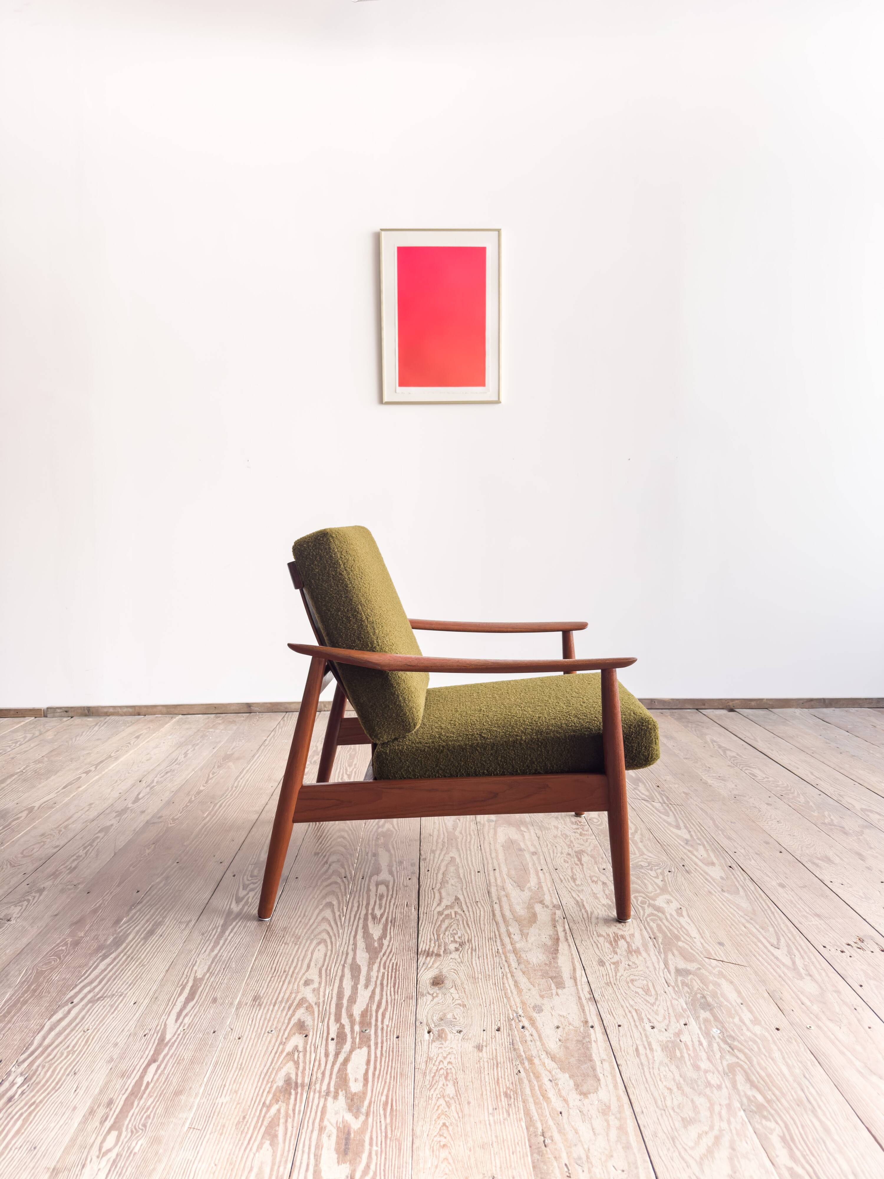 Armchair by Arne Vodder model FD164 Kvadrat fabric, Mid Century Design