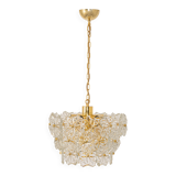 Chandelier in gilded brass and crystal glass, Germany, 1970s