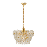 Chandelier in gilded brass and crystal glass, Germany, 1970s