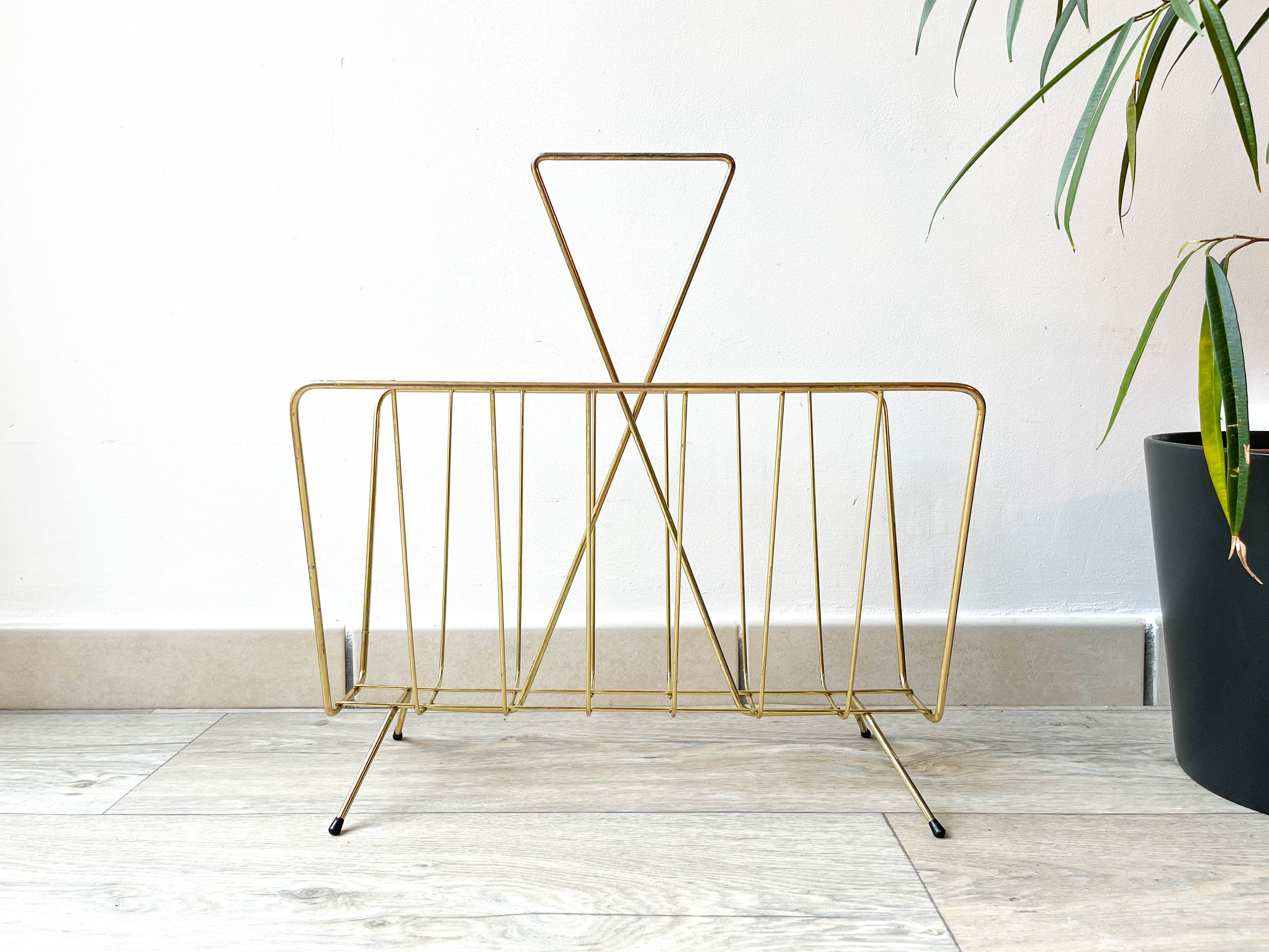 Vintage Art Deco magazine door in gilded brass