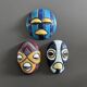 Collection de 3 masques africains en céramique
