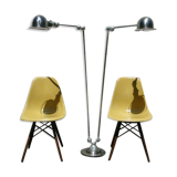 Vintage floor lamp jielde double graphite 6 arms of Jean Louis Domecq France 1960