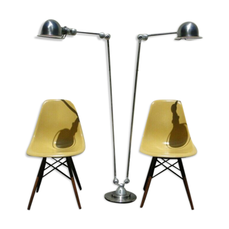 Vintage floor lamp jielde double graphite 6 arms of Jean Louis Domecq France 1960