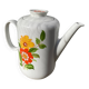Porcelain teapot with flowers, 1970s, Italian ceramic