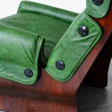 Canada model leather armchair and ottoman by Osvaldo Borsani