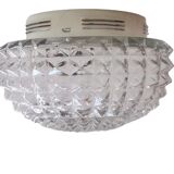 Scandinavian style round clear glass flush mount ceiling or wall lamp