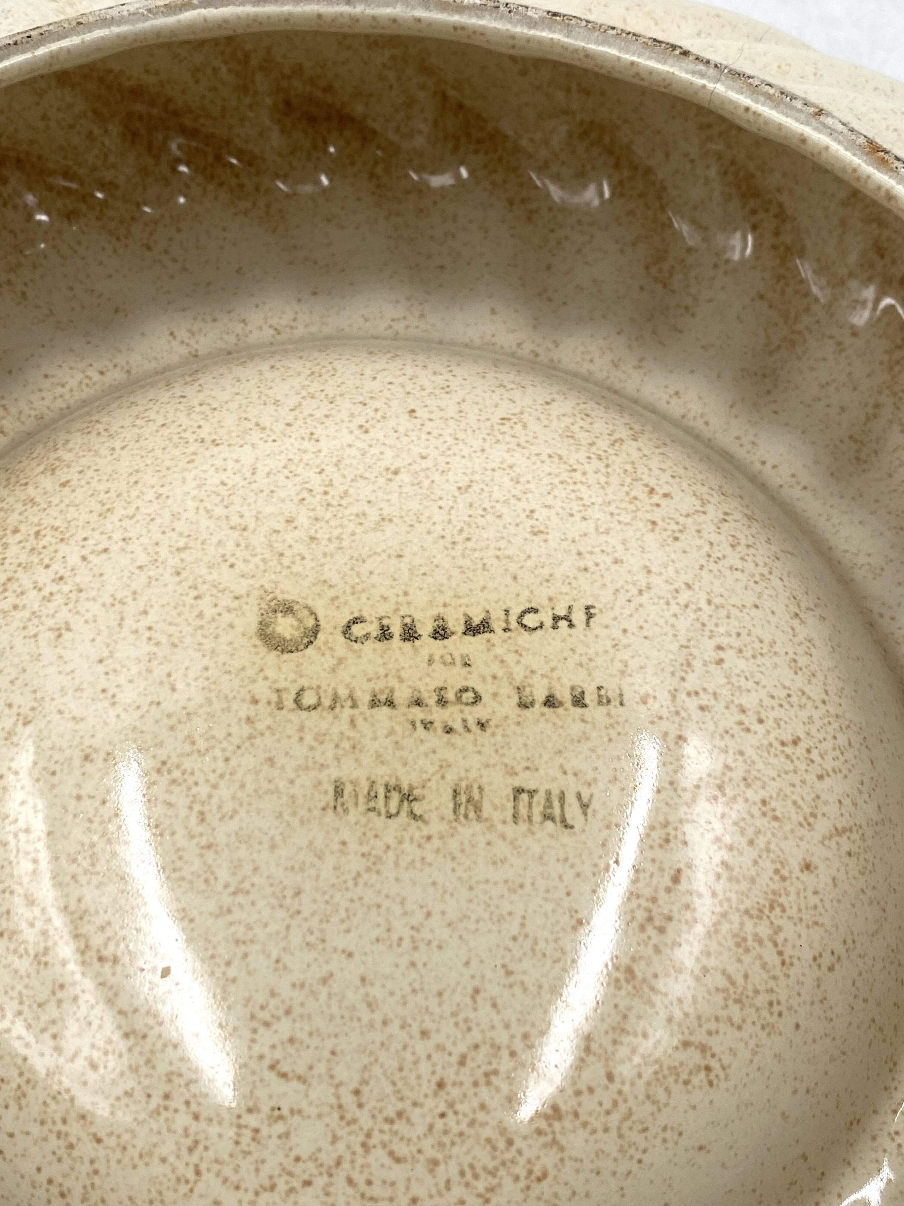 Tommaso Barbi, cream ceramic ashtray / vide poche, B Ceramiche, ca. 1970