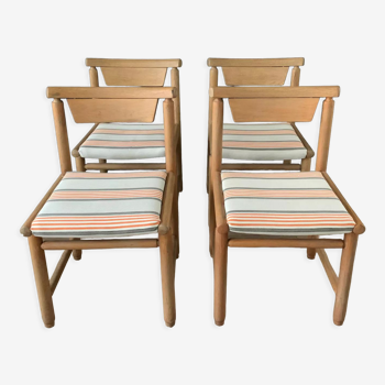 4 chaises vintage en chêne années 50