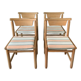 4 vintage oak chairs 50s