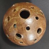 Vintage stoneware flower vase signed