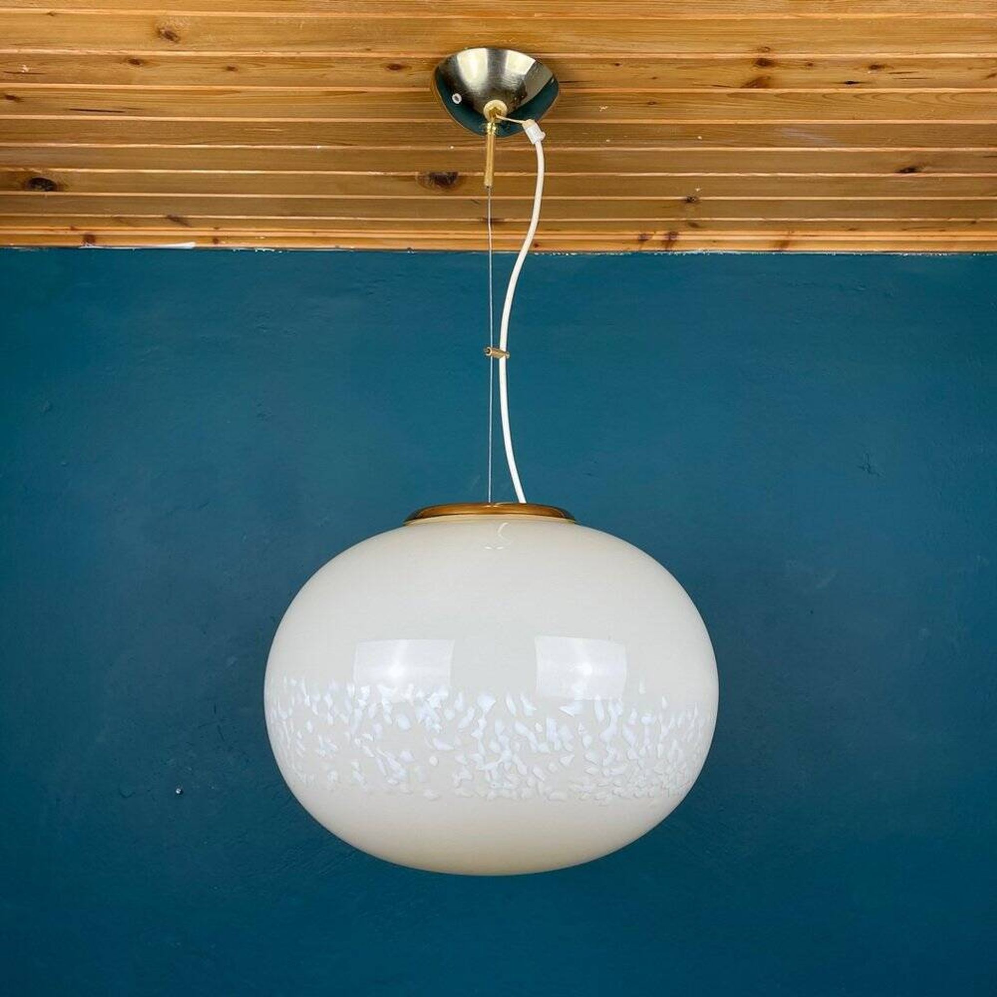 Suspension Murano Beige Italian from Murano glass, 1970s