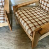 Pair of brutalist armchairs circa 1980's