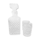 Whisky carafe and its 2 glasses