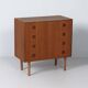Danish teak chest of drawers, 1960s – 4 drawers, key and recessed handles
