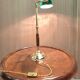Lampe de bureau ministérielle Churchill en verre vert et laiton