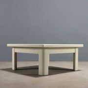 Vintage white lacquered wooden coffee table, designer, Italy, 1970s.