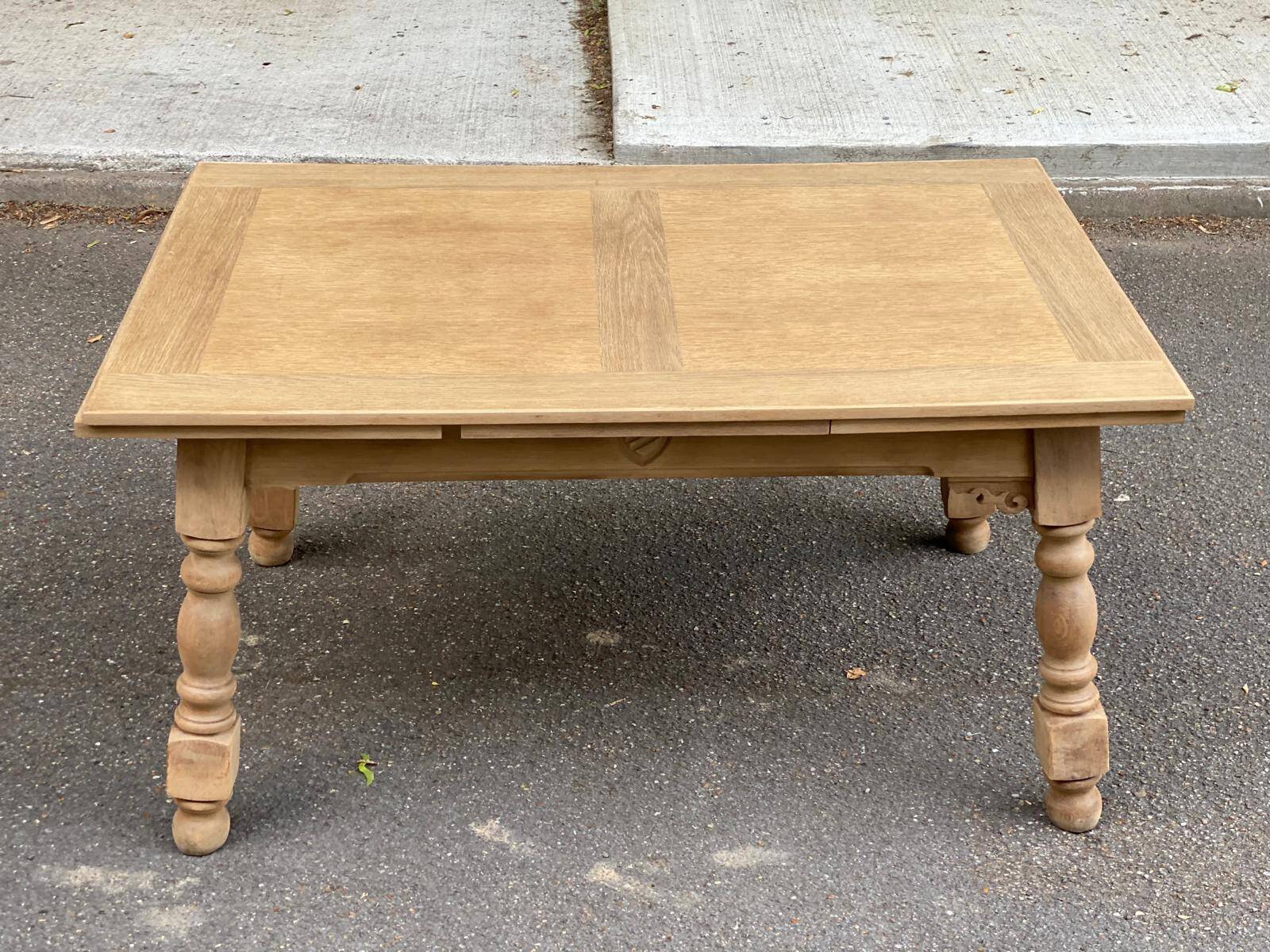 Renovated art deco extendable wooden dining table 235cm