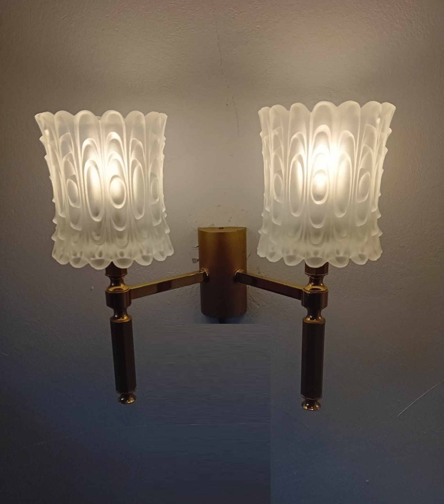 Pair of maison lunel paris france wall lights with 2 lights