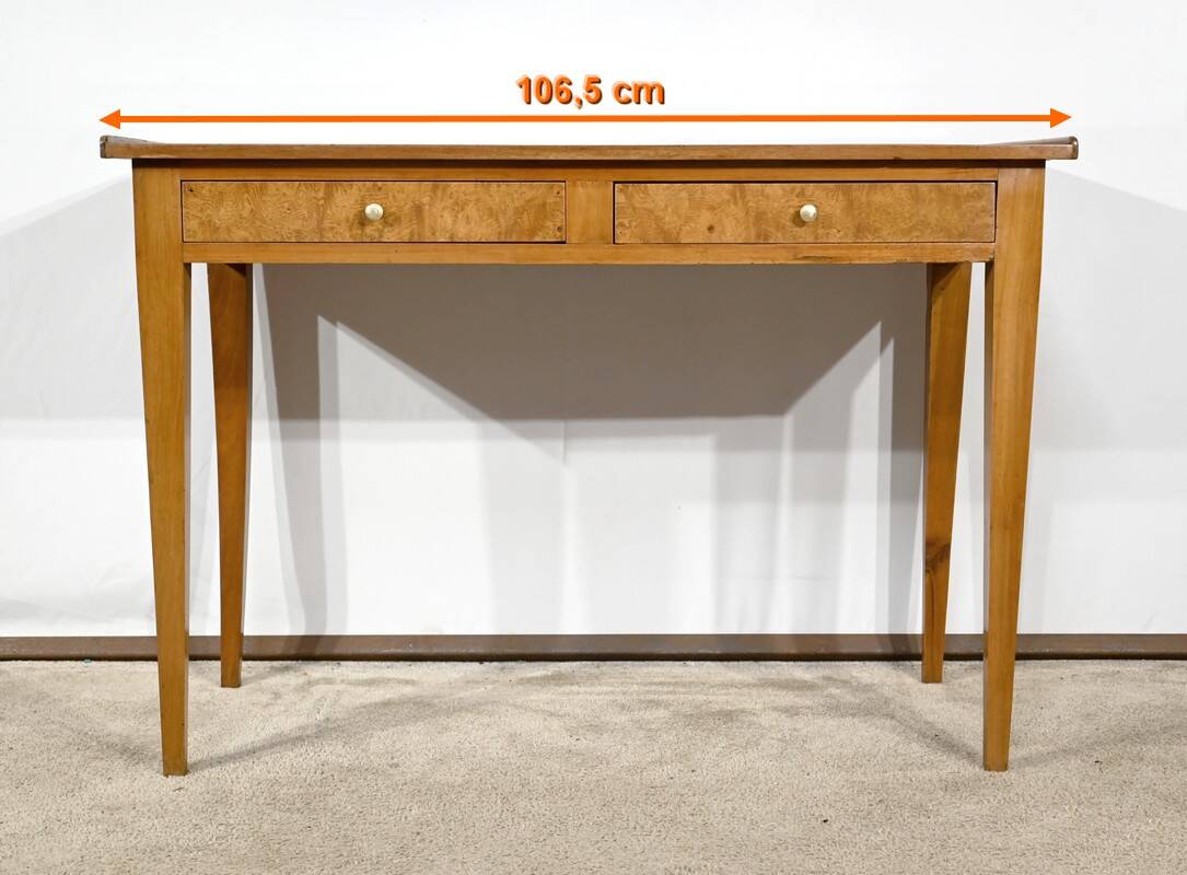 Desk Table in Ash, Mahogany and Cherry, Directoire Style – Mid-19th Century