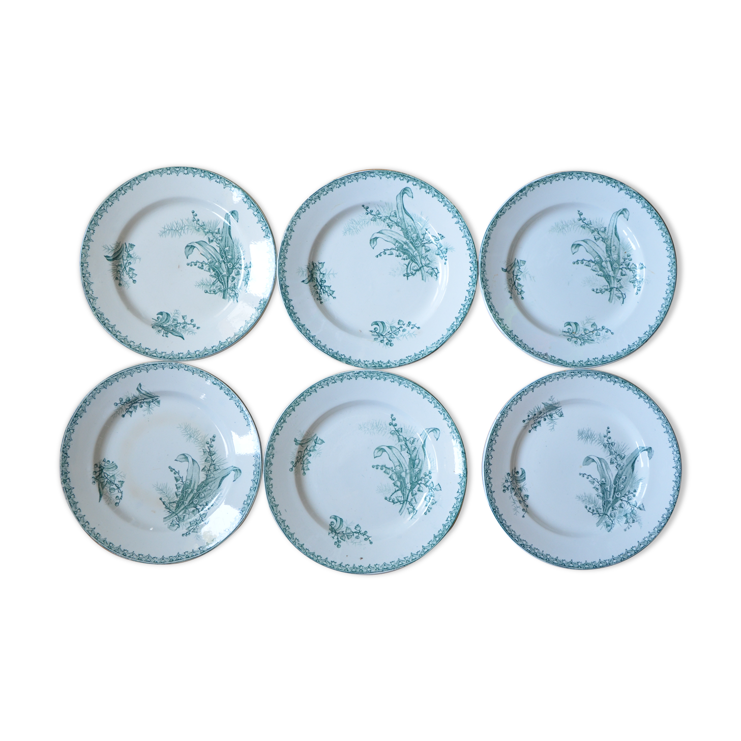 Lot of 6 plates L'Amanidnoise, Muguet collection