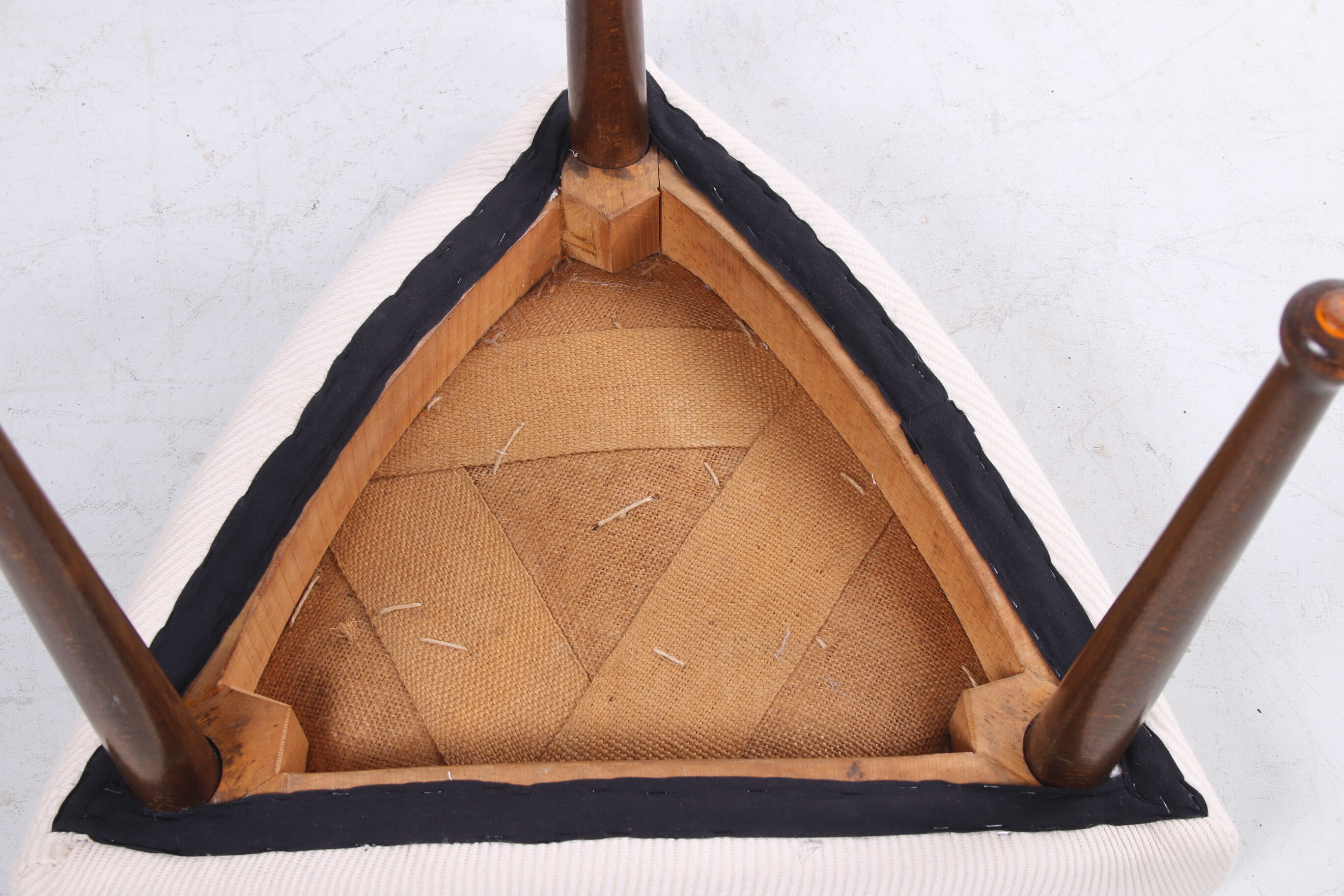 Scandinavian hocker reupholstered design 1960s