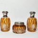 Bohemian glass dressing table set. Czechoslovakia, 1950s.