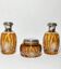 Bohemian glass dressing table set. Czechoslovakia, 1950s.