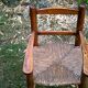 High wooden child chair, straw seating